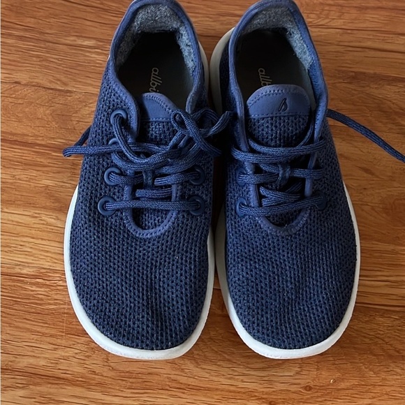 allbirds Shoes - allbirds women’s Navy Knit Lace-Up Sneakers - Deep Blue